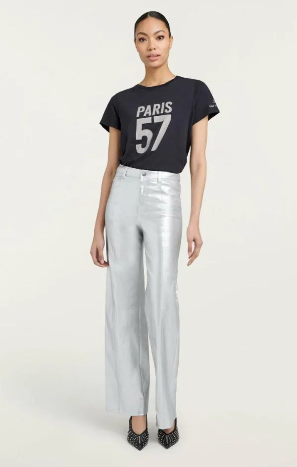 Cinq Sept Foiled Francine Pant Silver Women Pants