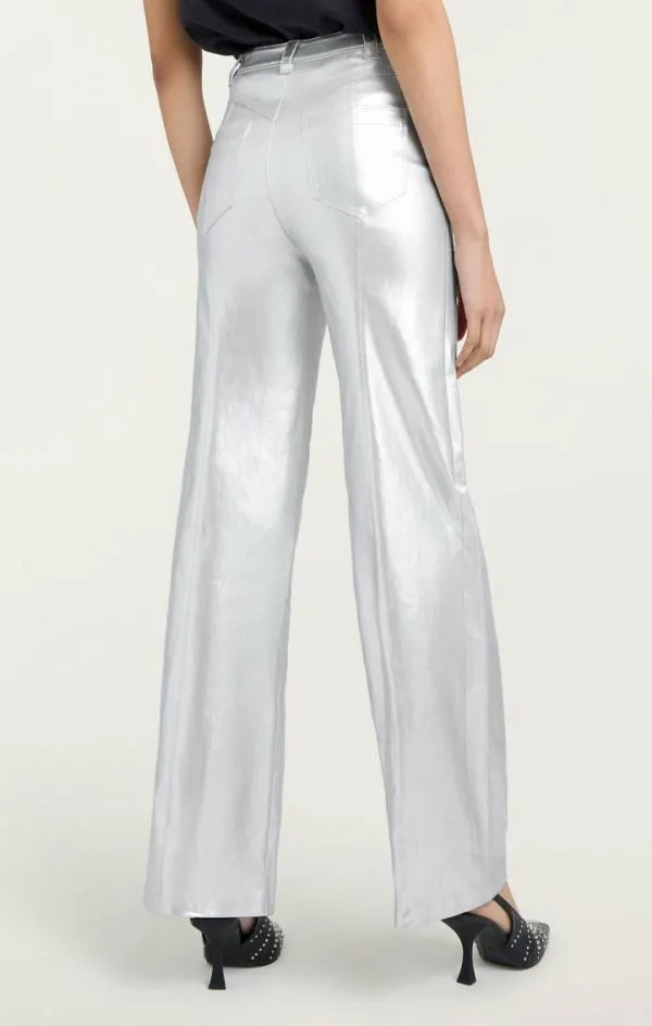 Cinq Sept Foiled Francine Pant Silver Women Pants