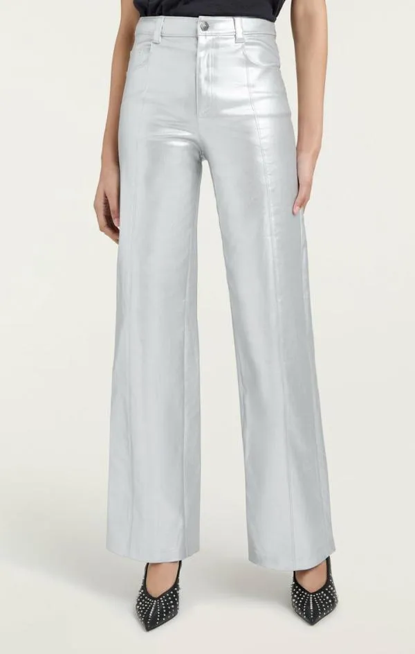 Cinq Sept Foiled Francine Pant Silver Women Pants