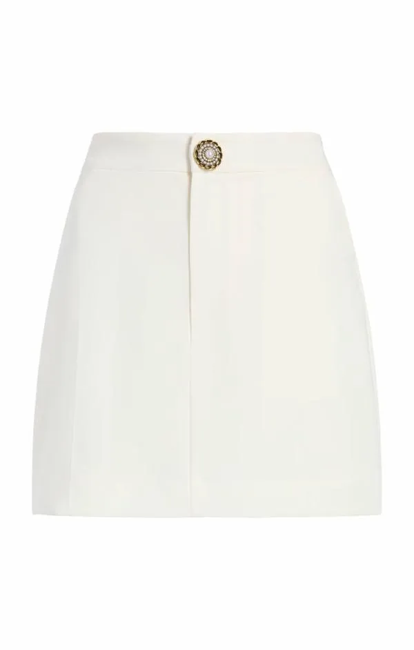 Cinq Sept Gold Button Marie Skort Ivory Women Shorts