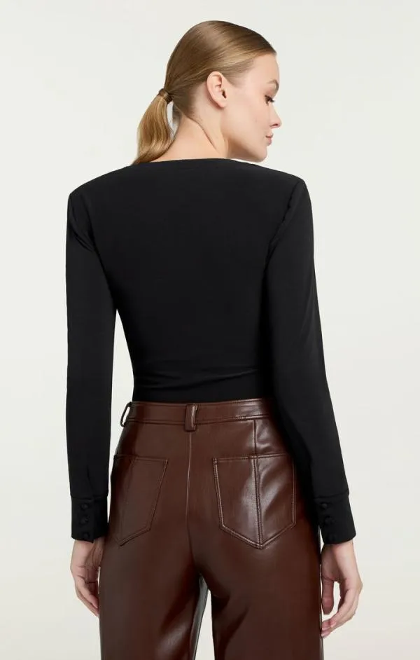 Cinq Sept Lina Top Black Women Long Sleeve Tops