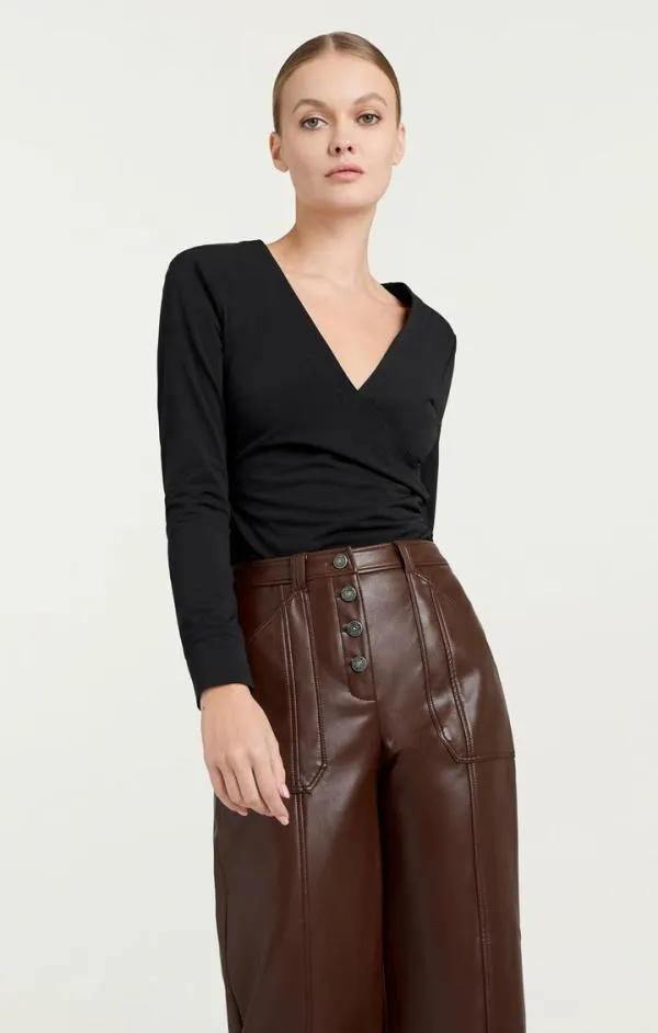 Cinq Sept Lina Top Black Women Long Sleeve Tops