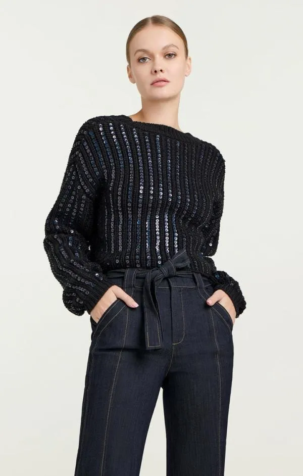 Cinq Sept Phoebe Pullover Navy Women Long Sleeve Tops