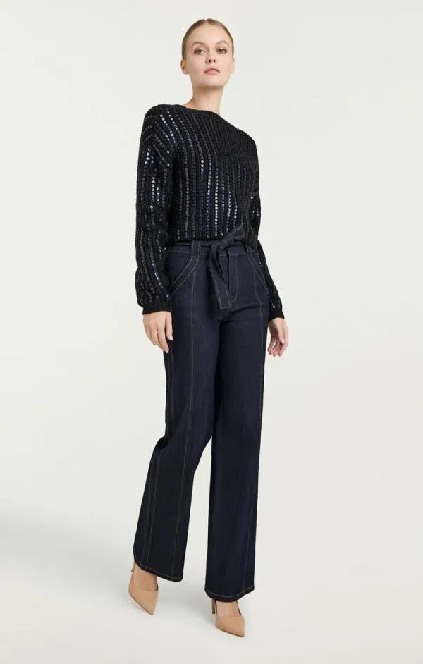 Cinq Sept Phoebe Pullover Navy Women Long Sleeve Tops