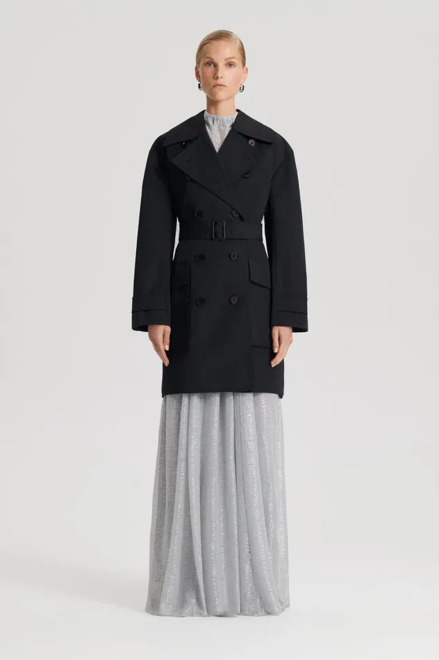 Coats Women Scanlan Theodore TRENCH COAT Black