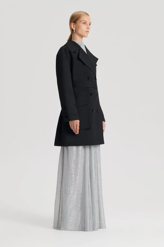 Coats Women Scanlan Theodore TRENCH COAT Black Coats Women Scanlan Theodore TRENCH COAT Black