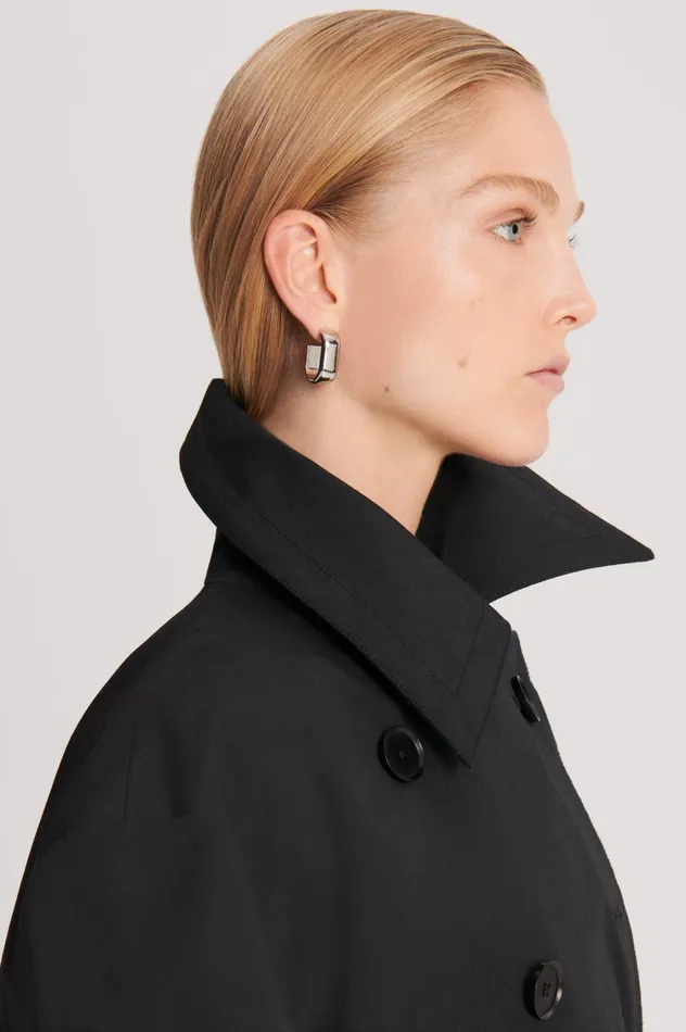 Coats Women Scanlan Theodore TRENCH COAT Black Coats Women Scanlan Theodore TRENCH COAT Black