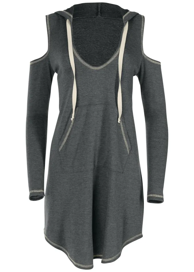 Coldshoulder Lounge Dress Black Women VENUS Casual Dresses