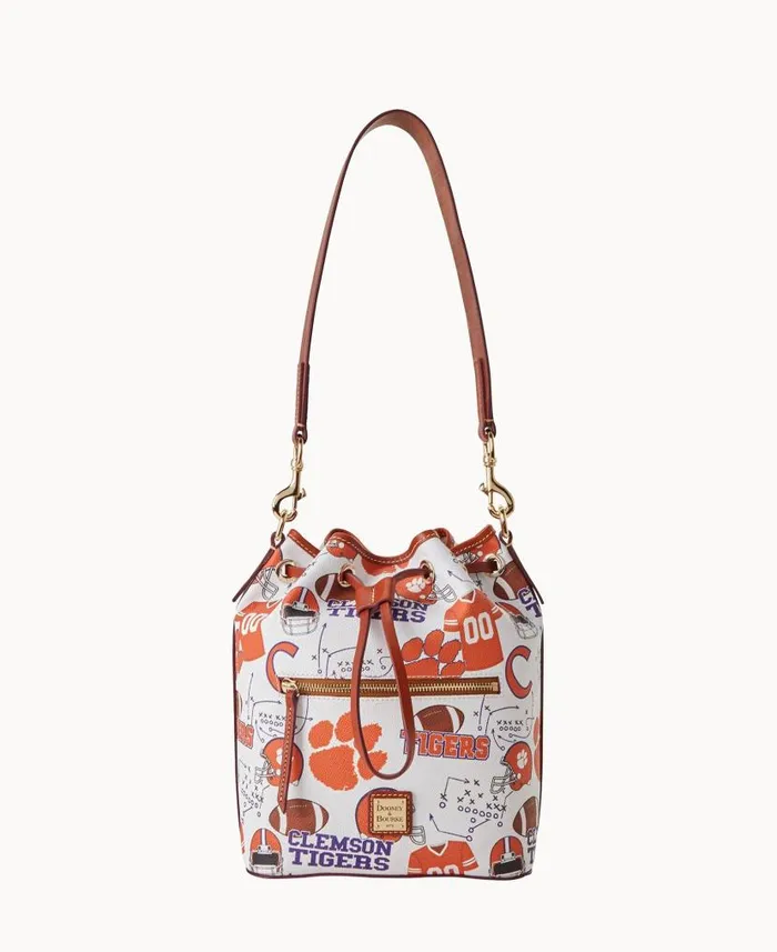 Collegiate Clemson University Drawstring Clemson Woman Dooney and Bourke Shoulder Bags Collegiate Clemson University Drawstring Clemson Woman Dooney and Bourke Shoulder Bags