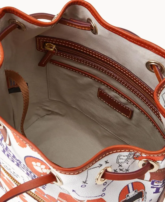 Collegiate Clemson University Drawstring Clemson Woman Dooney and Bourke Shoulder Bags Collegiate Clemson University Drawstring Clemson Woman Dooney and Bourke Shoulder Bags