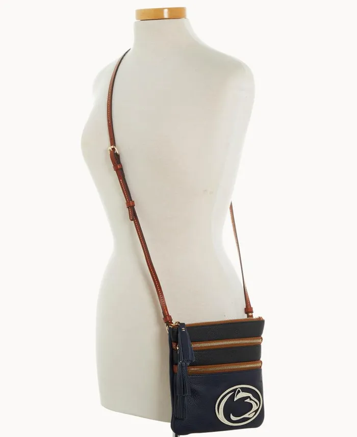 Collegiate Penn State Triple Zip Crossbody Penn State Woman Dooney and Bourke Crossbodies Collegiate Penn State Triple Zip Crossbody Penn State Woman Dooney and Bourke Crossbodies