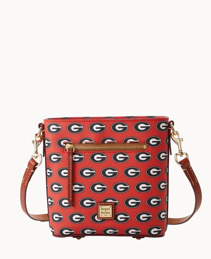 Collegiate University Of Georgia Small Zip Crossbody U Of Georgia Woman Dooney and Bourke Crossbodies