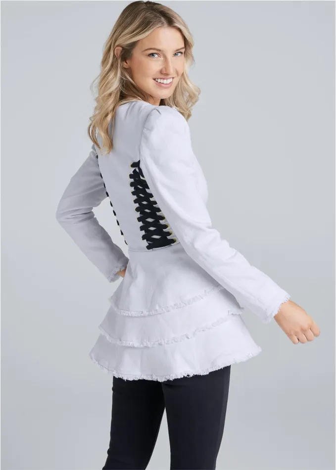 CORSET JEAN JACKET White Denim Women VENUS Denim
