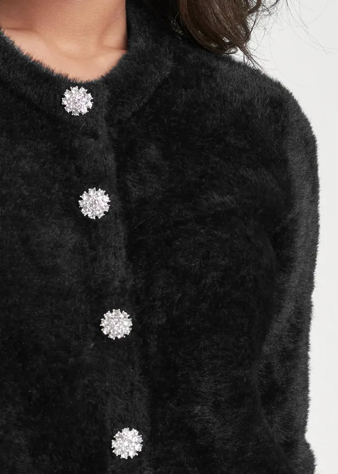 Cozy ButtonFront Cardigan Black Women VENUS Cardigans and Dusters