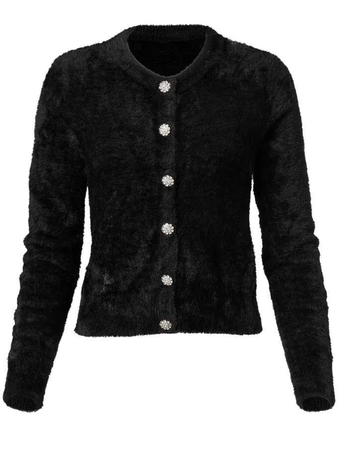 Cozy ButtonFront Cardigan Black Women VENUS Cardigans and Dusters