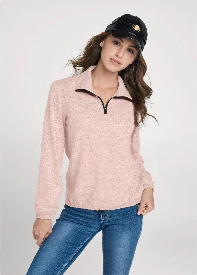 COZY HACCI ZIPPER PULLOVER Pink Women VENUS Cozy Loungewear