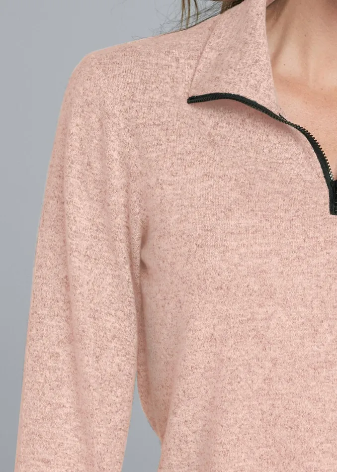 COZY HACCI ZIPPER PULLOVER Pink Women VENUS Cozy Loungewear