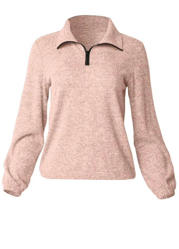 COZY HACCI ZIPPER PULLOVER Pink Women VENUS Cozy Loungewear