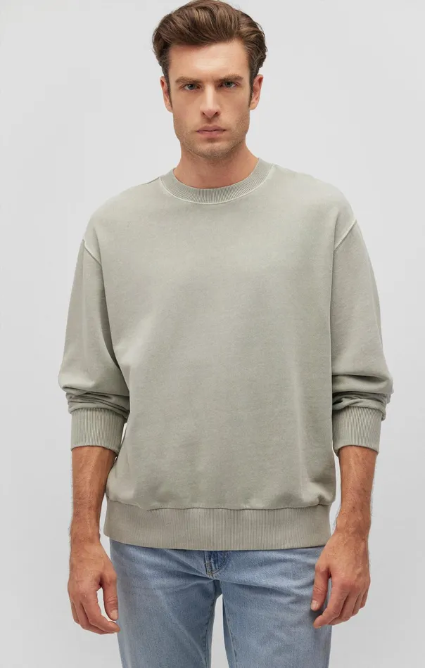 Crew Neck Sweatshirt In Abbey Stone Men Mavi Jeans Loungewear Crew Neck Sweatshirt In Abbey Stone Men Mavi Jeans Loungewear