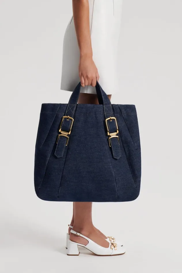 Denim Women Scanlan Theodore TAILORED DENIM TOTE Indigob