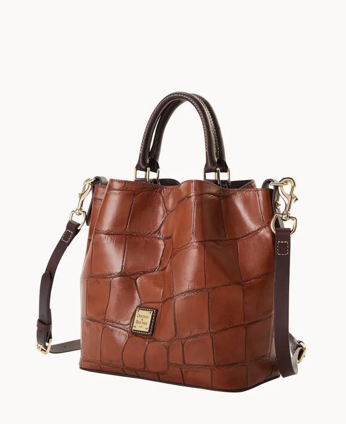 Denison Small Barlow Cognac Woman Dooney and Bourke Satchels Denison Small Barlow Cognac Woman Dooney and Bourke Satchels