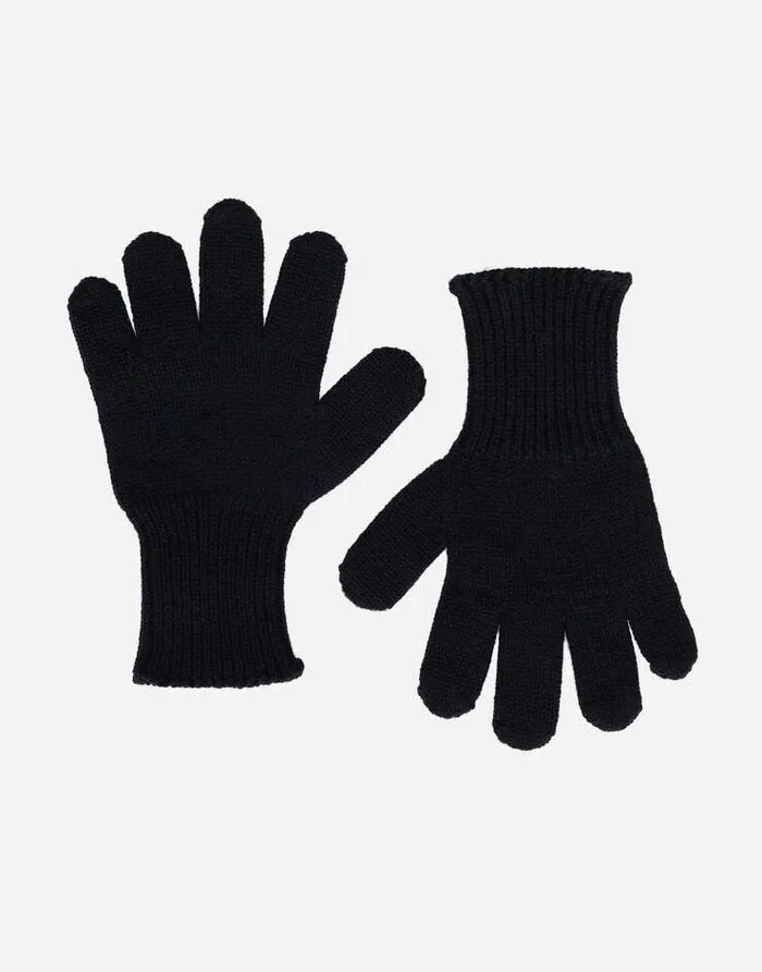 Dolce and Gabbana Accessories Children Ribbed Knit Gloves With Logo Embroidery Blue Dolce and Gabbana Accessories Children Ribbed Knit Gloves With Logo Embroidery Blue