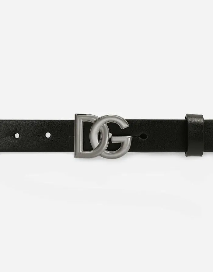Dolce and Gabbana Accessories Children Stretch Belt With DG Logo Black Dolce and Gabbana Accessories Children Stretch Belt With DG Logo Black