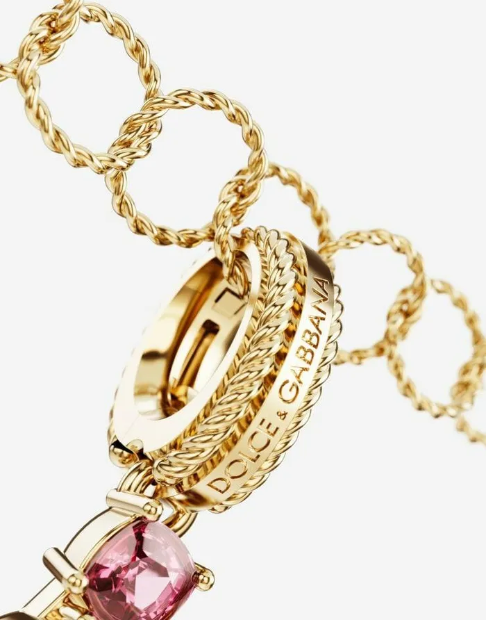 Dolce and Gabbana Alphabet Collection Women Rainbow Alphabet H 18 Kt Yellow Gold Charm With Multicolor Fine Gems Gold Dolce and Gabbana Alphabet Collection Women Rainbow Alphabet H 18 Kt Yellow Gold Charm With Multicolor Fine Gems Gold