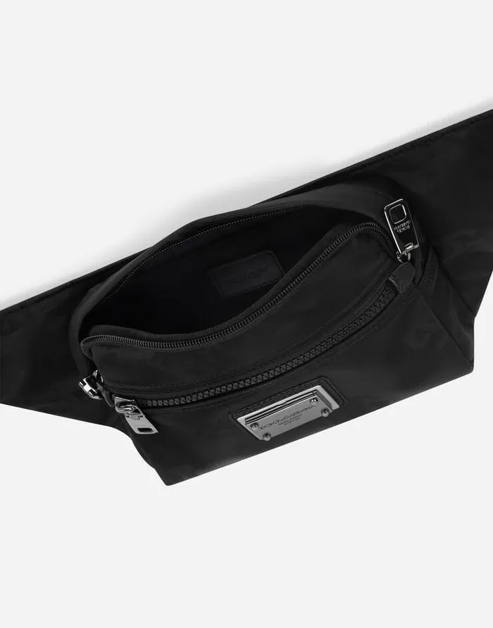 Dolce and Gabbana Backpacks And Fanny Packs Men Small Nylon Belt Bag With Logo Black Dolce and Gabbana Backpacks And Fanny Packs Men Small Nylon Belt Bag With Logo Black