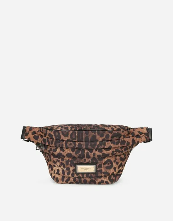 Dolce and Gabbana Backpacks And Fanny Packs MenWomen Leopardprint Sicily Belt Bag In Quilted Nylon Leo Print Dolce and Gabbana Backpacks And Fanny Packs MenWomen Leopardprint Sicily Belt Bag In Quilted Nylon Leo Print