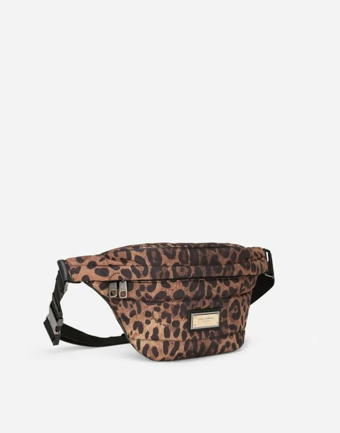 Dolce and Gabbana Backpacks And Fanny Packs MenWomen Leopardprint Sicily Belt Bag In Quilted Nylon Leo Print Dolce and Gabbana Backpacks And Fanny Packs MenWomen Leopardprint Sicily Belt Bag In Quilted Nylon Leo Print