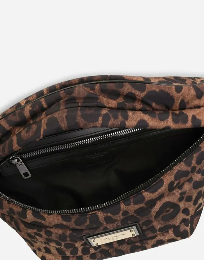 Dolce and Gabbana Backpacks And Fanny Packs MenWomen Leopardprint Sicily Belt Bag In Quilted Nylon Leo Print Dolce and Gabbana Backpacks And Fanny Packs MenWomen Leopardprint Sicily Belt Bag In Quilted Nylon Leo Print