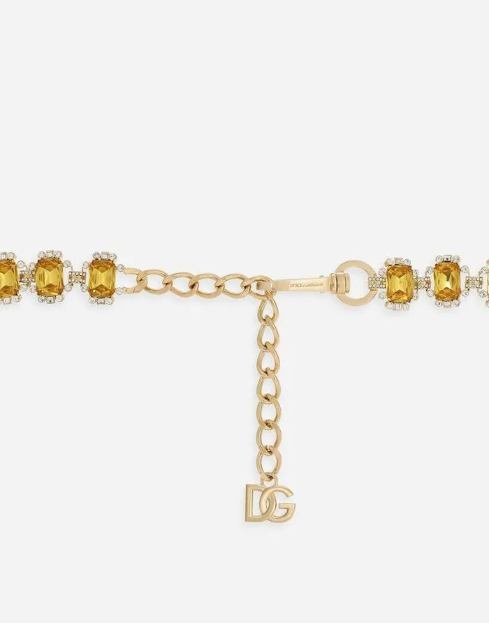 Dolce and Gabbana Belts Men Belt With Yellow Crystals Yellow Dolce and Gabbana Belts Men Belt With Yellow Crystals Yellow