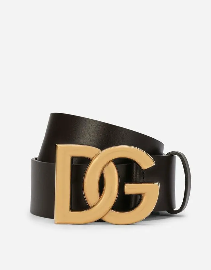 Dolce and Gabbana Belts Men Lux Leather Belt With Crossover DG Logo Buckle Multicolor Dolce and Gabbana Belts Men Lux Leather Belt With Crossover DG Logo Buckle Multicolor