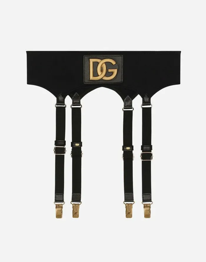 Dolce and Gabbana Belts Women Spandex Fabric Garter Belt With DG Logo Multicolor Dolce and Gabbana Belts Women Spandex Fabric Garter Belt With DG Logo Multicolor