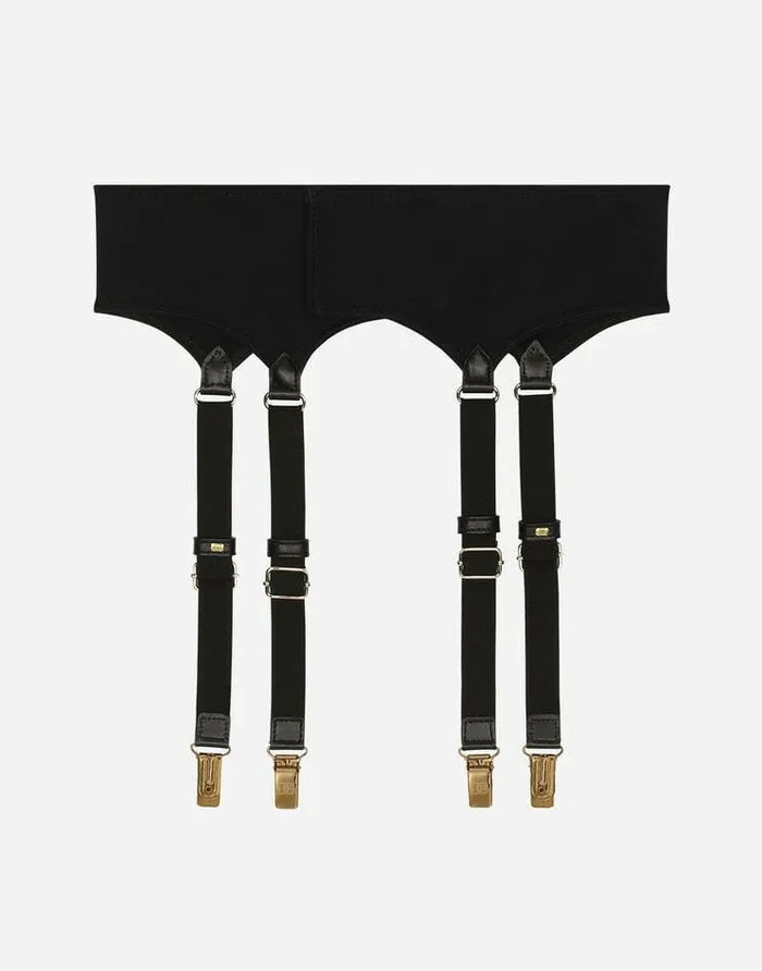 Dolce and Gabbana Belts Women Spandex Fabric Garter Belt With DG Logo Multicolor Dolce and Gabbana Belts Women Spandex Fabric Garter Belt With DG Logo Multicolor