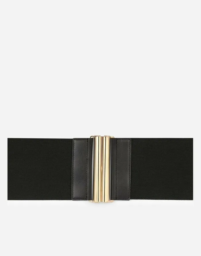 Dolce and Gabbana Belts Women Stretch Band Belt With DG Logo Black Dolce and Gabbana Belts Women Stretch Band Belt With DG Logo Black