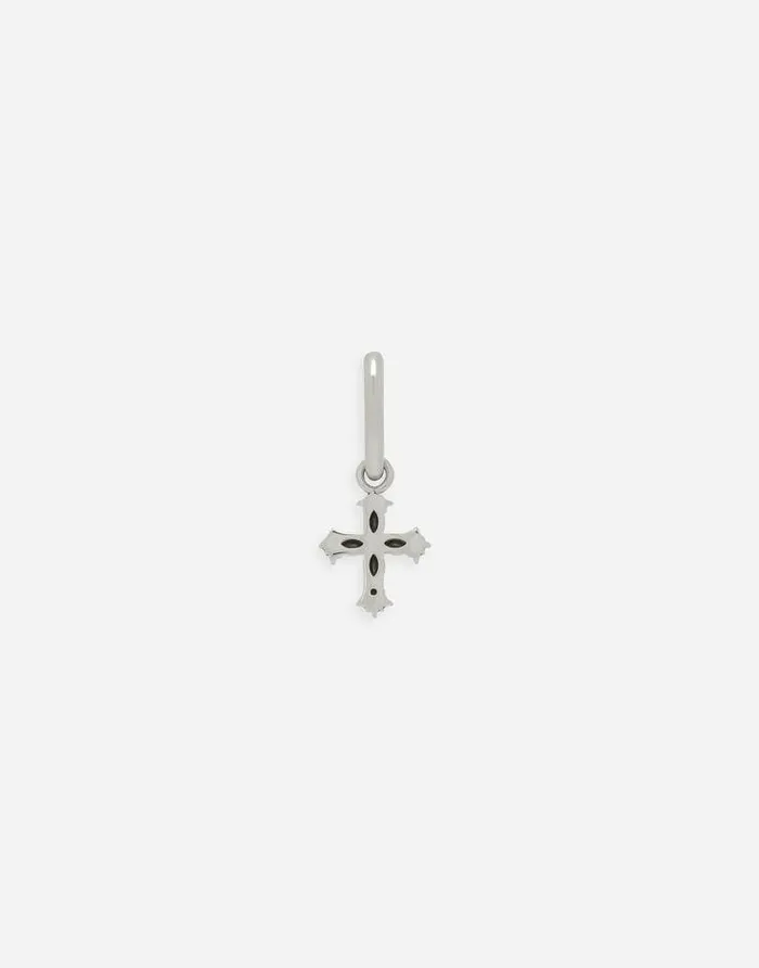 Dolce and Gabbana Bijoux Men Single Earring With Cross Silver Dolce and Gabbana Bijoux Men Single Earring With Cross Silver