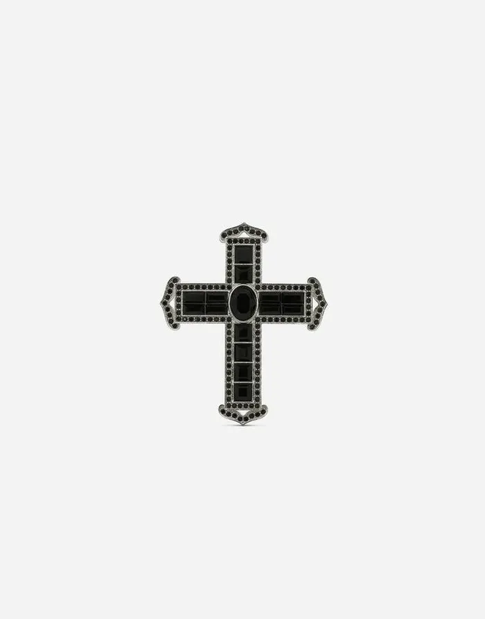 Dolce and Gabbana Bijoux Women KIM DOLCEandGABBANA Cross Ring With Rhinestones Black Dolce and Gabbana Bijoux Women KIM DOLCEandGABBANA Cross Ring With Rhinestones Black