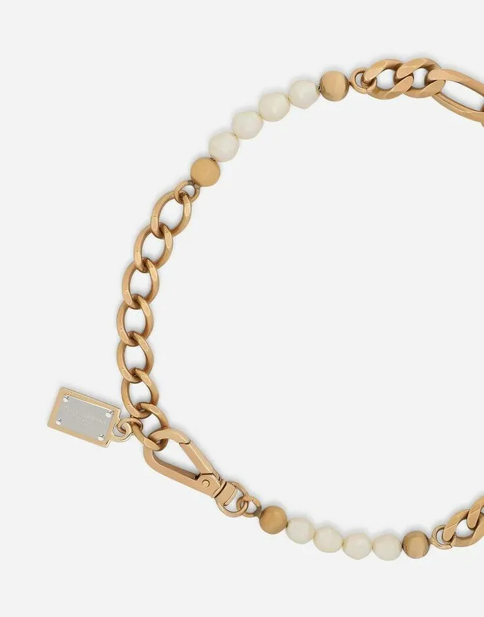 Dolce and Gabbana Bijoux Women Link Necklace With Pearls Gold Dolce and Gabbana Bijoux Women Link Necklace With Pearls Gold