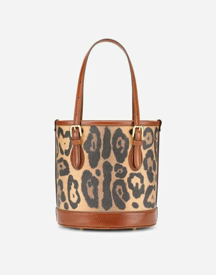 Dolce and Gabbana Clutches Mini And Micro Bags Women Small Bucket Bag In Leopardprint Crespo With Branded Plate Multicolor Dolce and Gabbana Clutches Mini And Micro Bags Women Small Bucket Bag In Leopardprint Crespo With Branded Plate Multicolor