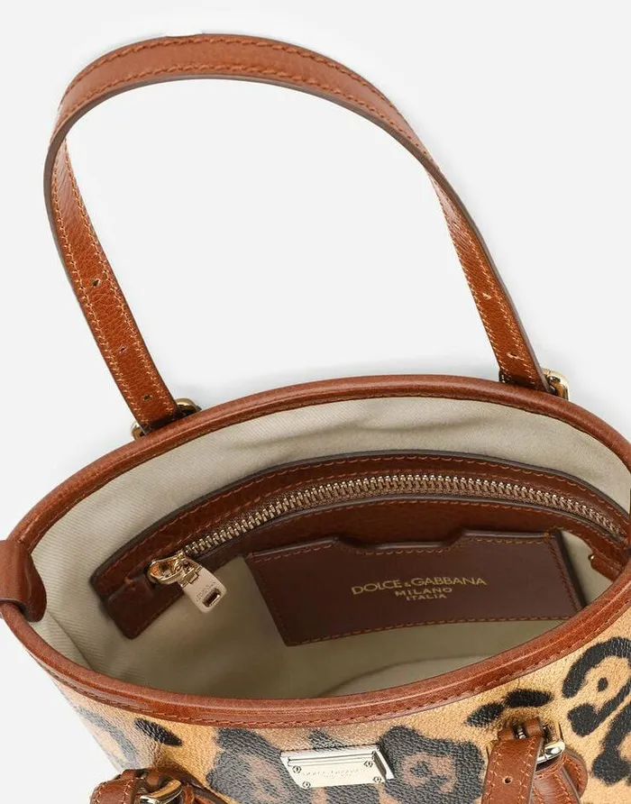 Dolce and Gabbana Clutches Mini And Micro Bags Women Small Bucket Bag In Leopardprint Crespo With Branded Plate Multicolor Dolce and Gabbana Clutches Mini And Micro Bags Women Small Bucket Bag In Leopardprint Crespo With Branded Plate Multicolor