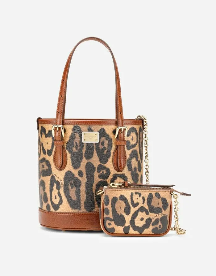 Dolce and Gabbana Clutches Mini And Micro Bags Women Small Bucket Bag In Leopardprint Crespo With Branded Plate Multicolor Dolce and Gabbana Clutches Mini And Micro Bags Women Small Bucket Bag In Leopardprint Crespo With Branded Plate Multicolor