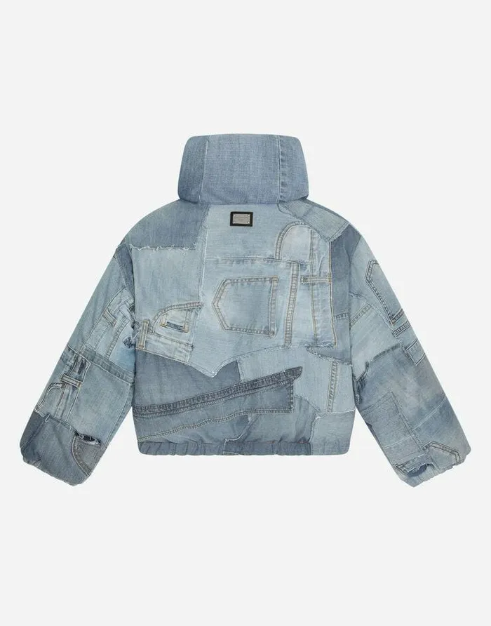 Dolce and Gabbana Coats And Jackets Children Patchwork Denim Down Jacket Multicolor Dolce and Gabbana Coats And Jackets Children Patchwork Denim Down Jacket Multicolor