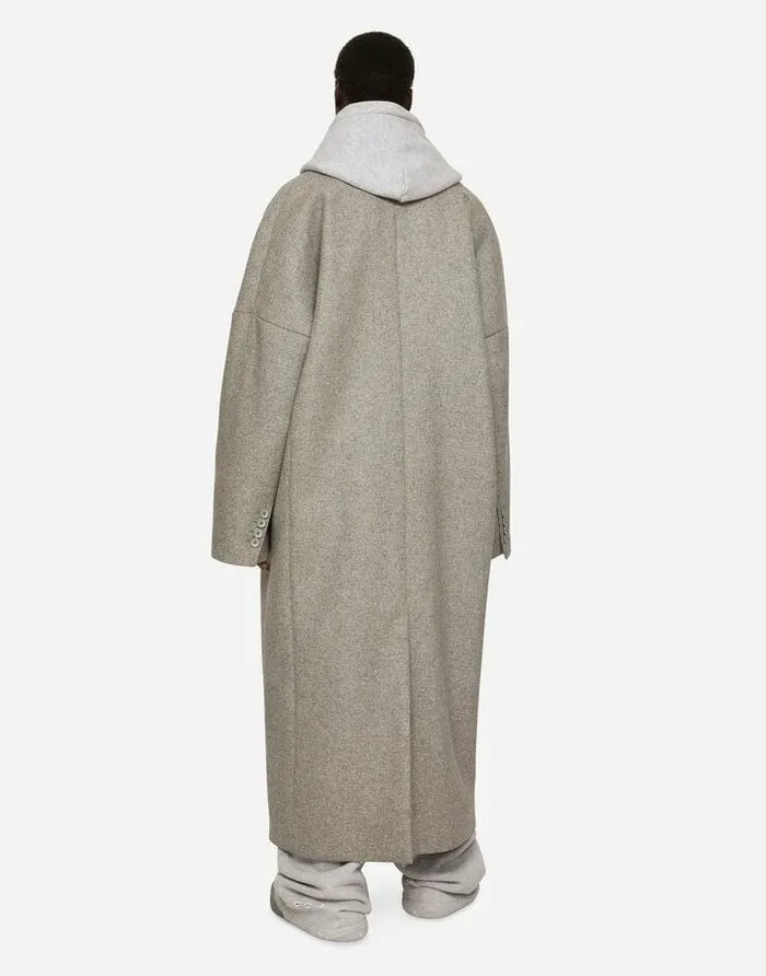 Dolce and Gabbana Coats And Jackets Men Deconstructed Singlebreasted Wool Coat Grey Dolce and Gabbana Coats And Jackets Men Deconstructed Singlebreasted Wool Coat Grey