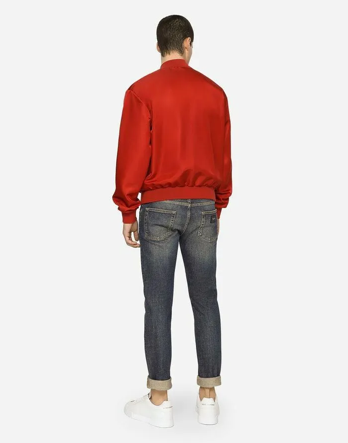 Dolce and Gabbana Coats And Jackets Men Nylon Jacket With Branded Plate Red Dolce and Gabbana Coats And Jackets Men Nylon Jacket With Branded Plate Red