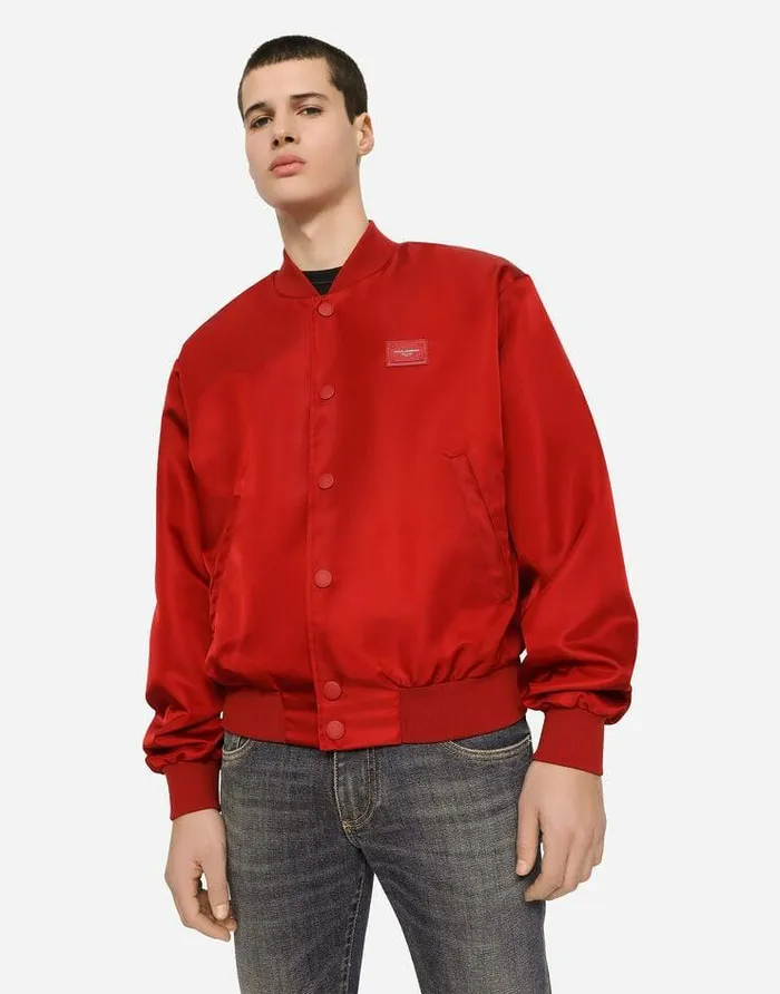 Dolce and Gabbana Coats And Jackets Men Nylon Jacket With Branded Plate Red Dolce and Gabbana Coats And Jackets Men Nylon Jacket With Branded Plate Red
