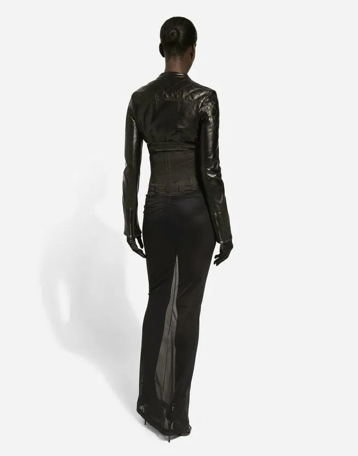 Dolce and Gabbana Coats And Jackets Women Short Leather Biker Jacket Black Dolce and Gabbana Coats And Jackets Women Short Leather Biker Jacket Black