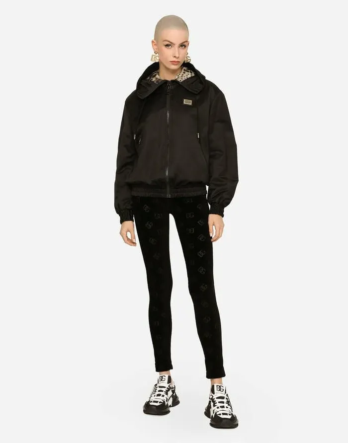 Dolce and Gabbana Coats And Jackets Women Technical Gabardine Jacket With Hood Black Dolce and Gabbana Coats And Jackets Women Technical Gabardine Jacket With Hood Black