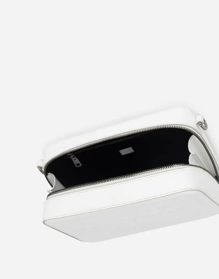 Dolce and Gabbana Crossbody Bags Men Calfskin Crossbody Bag With Raised Logo White Dolce and Gabbana Crossbody Bags Men Calfskin Crossbody Bag With Raised Logo White